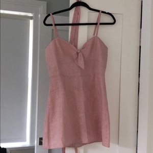 Reformation Pink Linen Dress with removable belt